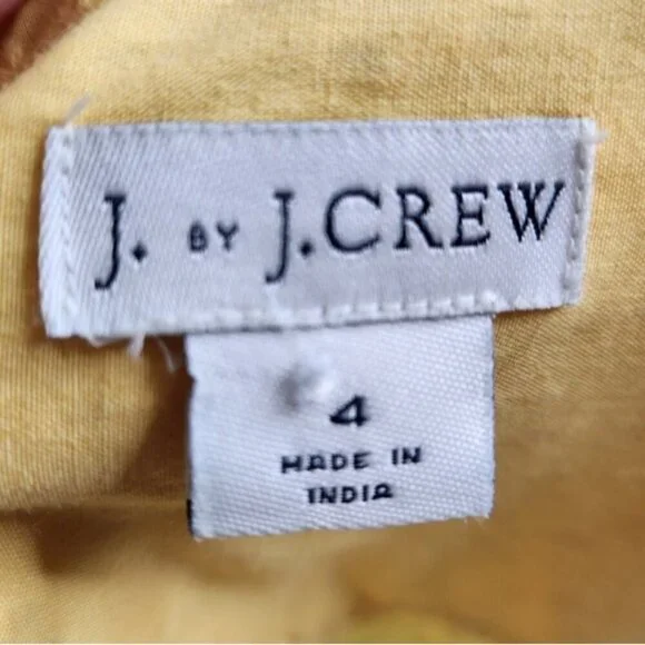 SOLD π J. Crew Yellow Eyelet Sleeveless Fit and Flair Shirtdress Size 4 - Picture 13 of 16
